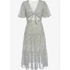 Lani the Label Hazel Maxi Dress Polka Dot Dalmatian Print Boho Romantic M
